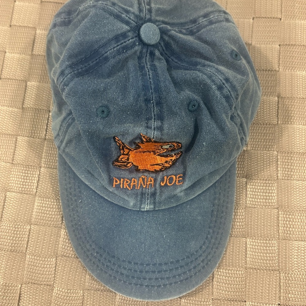 Pirana Joe Blue Cap with Orange Logo